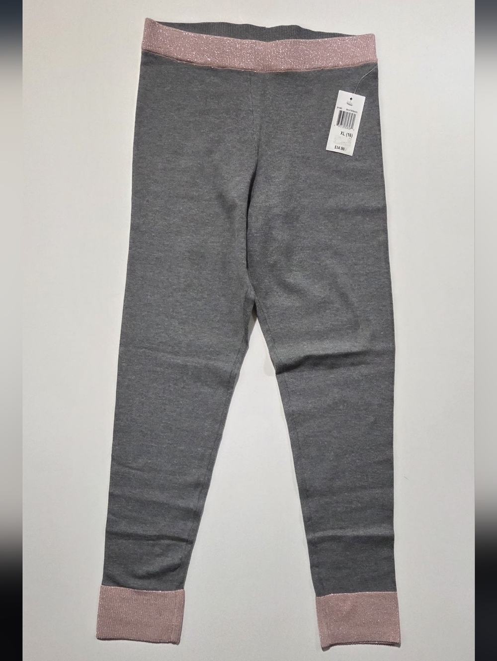 One A grey and pink leggings kids size XL